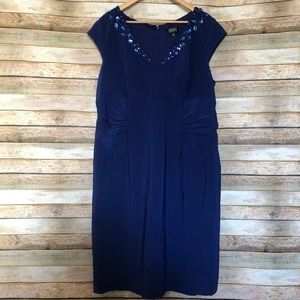 Adrianna Papell Embellished Neck Line Dress